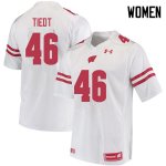 Women's Wisconsin Badgers NCAA #46 Hegeman Tiedt White Authentic Under Armour Stitched College Football Jersey RG31C70FD